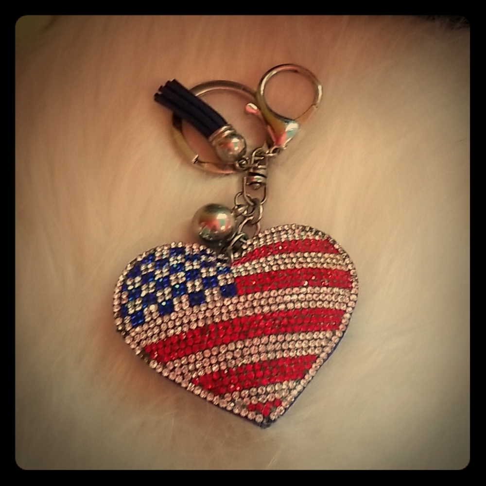 American flag heart keychain🇺🇸